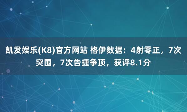 凯发娱乐(K8)官方网站 格伊数据：4射零正，7次突围，7次告捷争顶，获评8.1分