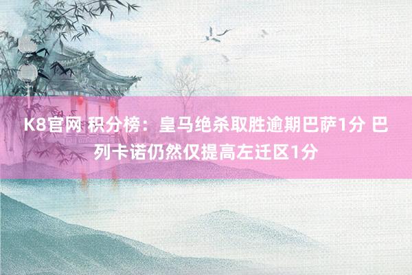 K8官网 积分榜：皇马绝杀取胜逾期巴萨1分 巴列卡诺仍然仅提高左迁区1分