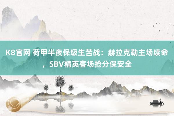 K8官网 荷甲半夜保级生苦战：赫拉克勒主场续命，SBV精英客场抢分保安全