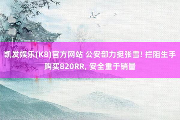 凯发娱乐(K8)官方网站 公安部力挺张雪! 拦阻生手购买820RR, 安全重于销量
