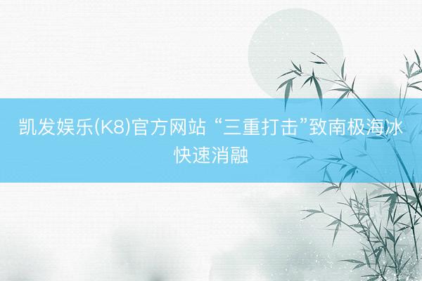 凯发娱乐(K8)官方网站 “三重打击”致南极海冰快速消融