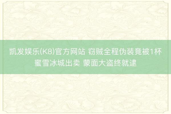 凯发娱乐(K8)官方网站 窃贼全程伪装竟被1杯蜜雪冰城出卖 蒙面大盗终就逮