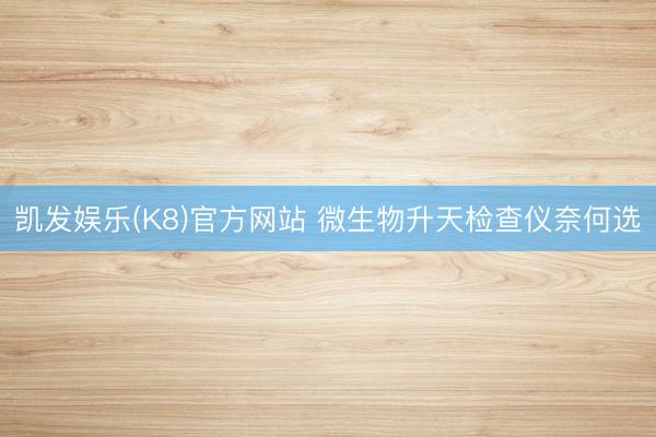 凯发娱乐(K8)官方网站 微生物升天检查仪奈何选