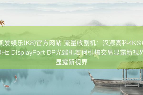 凯发娱乐(K8)官方网站 流量收割机：汉源高科4K@60Hz DisplayPort DP光端机若何引爆交易显露新视界