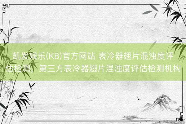 凯发娱乐(K8)官方网站 表冷器翅片混浊度评估检测,第三方表冷器翅片混浊度评估检测机构