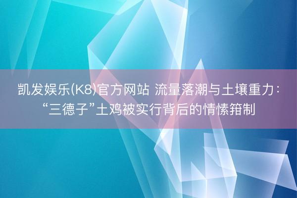 凯发娱乐(K8)官方网站 流量落潮与土壤重力：“三德子”土鸡被实行背后的情愫箝制