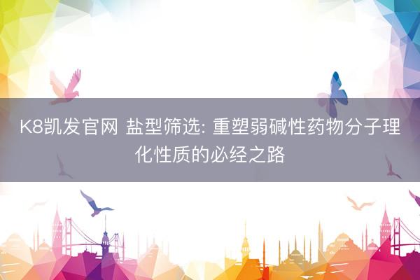K8凯发官网 盐型筛选: 重塑弱碱性药物分子理化性质的必经之路
