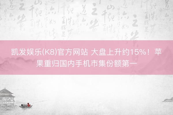 凯发娱乐(K8)官方网站 大盘上升约15%！苹果重归国内手机市集份额第一