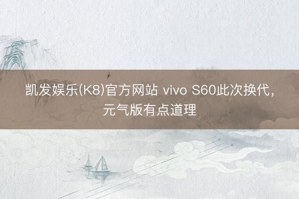 凯发娱乐(K8)官方网站 vivo S60此次换代，元气版有点道理