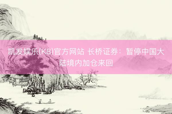 凯发娱乐(K8)官方网站 长桥证券：暂停中国大陆境内加仓来回