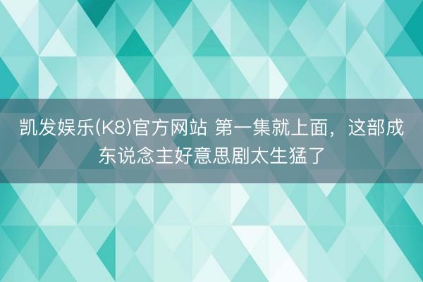 凯发娱乐(K8)官方网站 第一集就上面，这部成东说念主好意思剧太生猛了