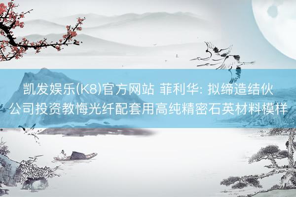 凯发娱乐(K8)官方网站 菲利华: 拟缔造结伙公司投资教悔光纤配套用高纯精密石英材料模样