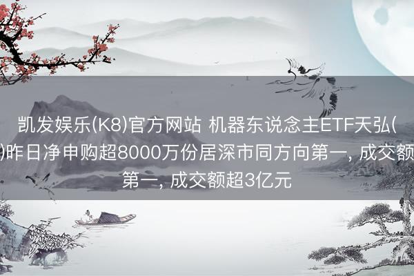 凯发娱乐(K8)官方网站 机器东说念主ETF天弘(159770)昨日净申购超8000万份居深市同方向第一， 成交额超3亿元