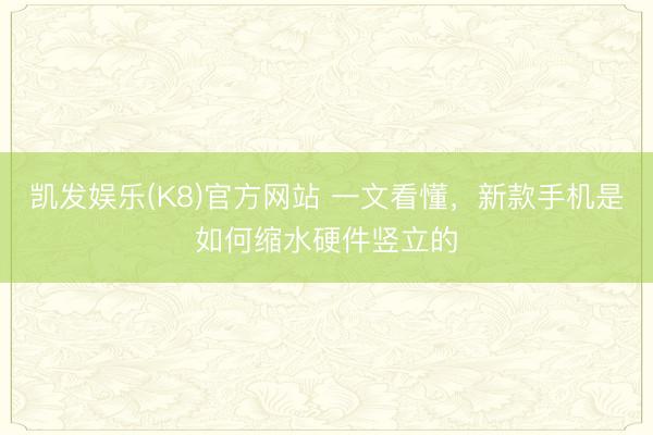 凯发娱乐(K8)官方网站 一文看懂，新款手机是如何缩水硬件竖立的