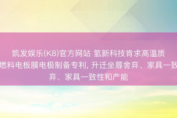 凯发娱乐(K8)官方网站 氢新科技肯求高温质子交换膜燃料电板膜电极制备专利， 升迁坐蓐舍弃、家具一致性和产能