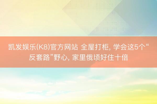 凯发娱乐(K8)官方网站 全屋打柜， 学会这5个“反套路”野心， 家里俄顷好住十倍