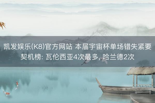 凯发娱乐(K8)官方网站 本届宇宙杯单场错失紧要契机榜: 瓦伦西亚4次最多， 哈兰德2次